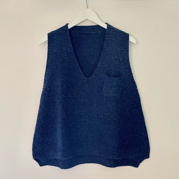 Sweater Vest, Pull-over, Boxy, Oversized, Nubby Weave, Warm Royal Blue, … - Picture 2 of 11